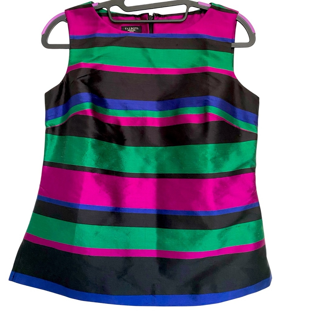Talbots Multicolor Striped Sleeveless Top